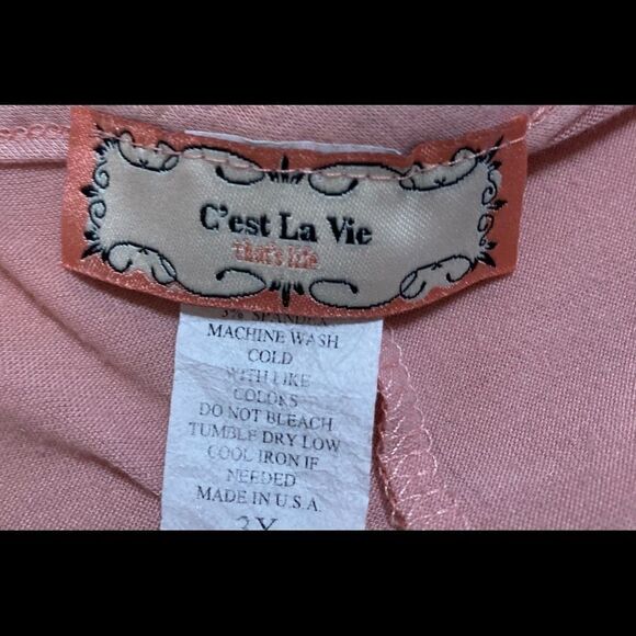 Peach & White Boho Fall Top 2X - Picture 6 of 6